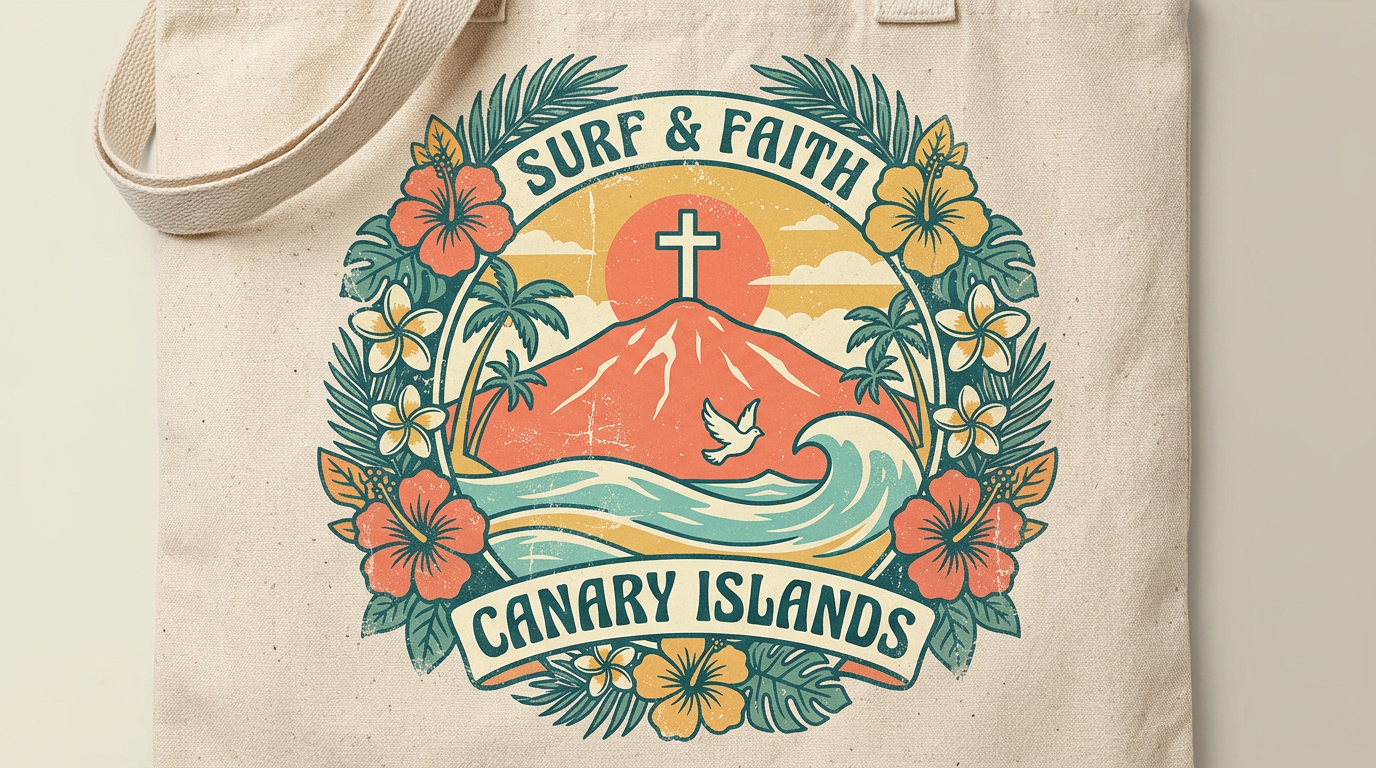 Tote Bag Surf & Faith Canary Islands — Papa Tenerife